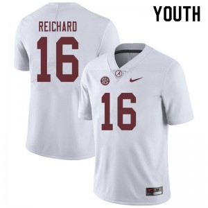 Youth Will Reichard White University of Alabama Football #16 Jersey 461283-904