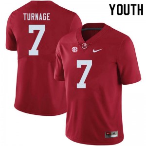 Youth Brandon Turnage Crimson Alabama Crimson Tide Football #7 Jersey 488484-268