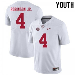Youth Brian Robinson Jr. White Alabama Crimson Tide Football #4 Jersey 316788-946