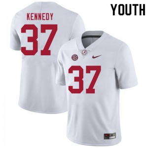 Youth Demouy Kennedy White Bama Football #37 Jersey 888938-637