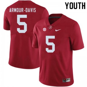 Youth Jalyn Armour-Davis Crimson University of Alabama Football #5 Jersey 224459-595