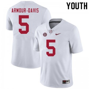 Youth Jalyn Armour-Davis White Alabama Football #5 Jersey 535002-181