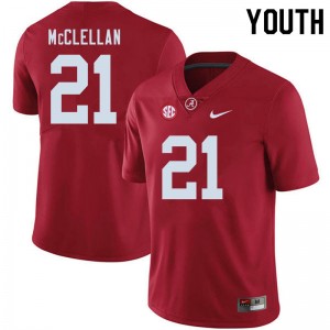 Youth Jase McClellan Crimson Alabama Crimson Tide Football #21 Jersey 983689-829