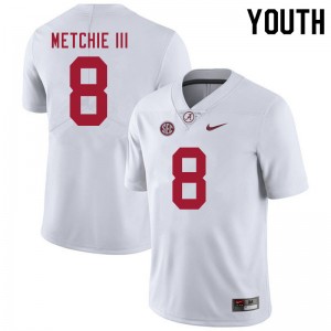 Youth John Metchie III White Bama Football #8 Jersey 991515-507