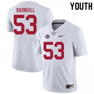 Youth Matthew Barnhill White Bama Football #53 Jersey 565812-333