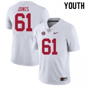 Youth Nathan Jones White Bama Football #61 Jersey 698206-452