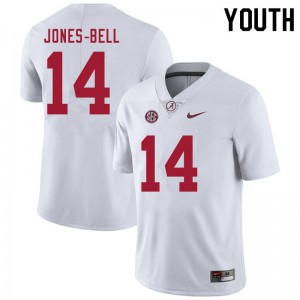 Youth Thaiu Jones-Bell White Alabama Football #14 Jersey 452118-899