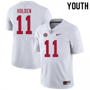 Youth Traeshon Holden White Bama Football #11 Jersey 199402-934