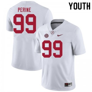 Youth Ty Perine White Bama Football #99 Jersey 252496-400