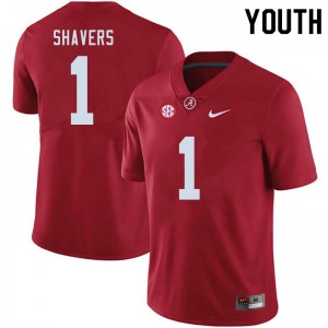 Youth Tyrell Shavers Crimson University of Alabama Football #1 Jersey 657627-753