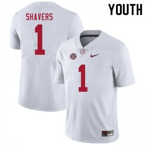 Youth Tyrell Shavers White Bama Football #1 Jersey 487724-322