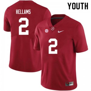 Youth DeMarcco Hellams Crimson Alabama Football #2 Jersey 389306-318