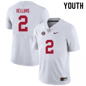 Youth DeMarcco Hellams White Alabama Crimson Tide Football #2 Jersey 431443-686