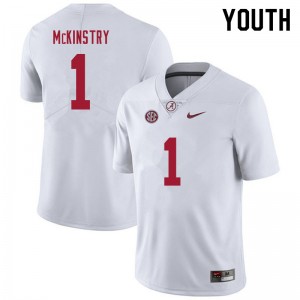Youth Ga'Quincy McKinstry White Alabama Crimson Tide Football #1 Jersey 324360-969