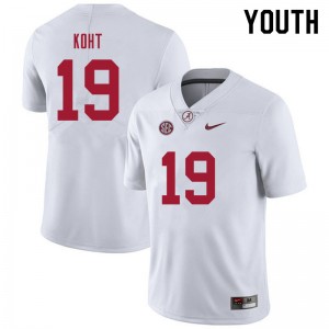 Youth Keanu Koht White Alabama Football #19 Jersey 895598-557