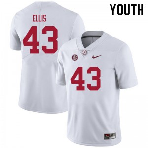 Youth Robert Ellis White Alabama Crimson Tide Football #43 Jersey 783933-423