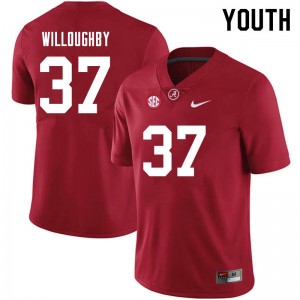 Youth Sam Willoughby Crimson University of Alabama Football #37 Jersey 445856-303