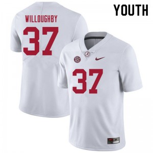 Youth Sam Willoughby White Bama Football #37 Jersey 848287-742