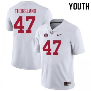 Youth Adam Thorsland White Bama Football #47 Jersey 585302-199
