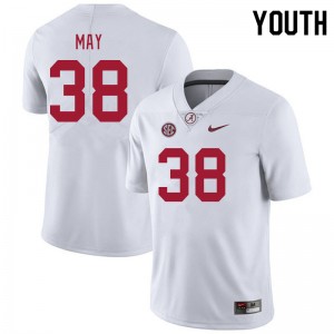 Youth Alijah May White Alabama Football #38 Jersey 794735-281