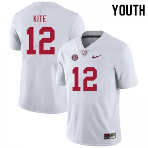 Youth Antonio Kite White Bama Football #12 Jersey 978728-147