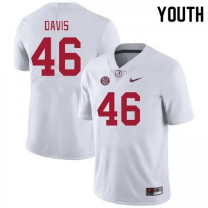 Youth Chase Davis White Alabama Crimson Tide Football #46 Jersey 276754-805