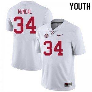 Youth Coby McNeal White Alabama Crimson Tide Football #34 Jersey 774927-297