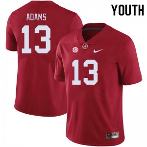 Youth Cole Adams Crimson University of Alabama Football #13 Jersey 946551-295