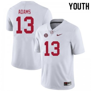 Youth Cole Adams White Bama Football #13 Jersey 172206-772