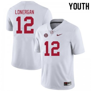 Youth Dylan Lonergan White Bama Football #12 Jersey 378619-276