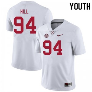 Youth Edric Hill White Alabama Crimson Tide Football #94 Jersey 870230-304