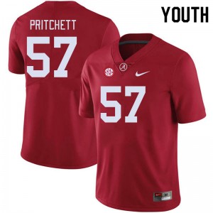 Youth Elijah Pritchett Crimson Bama Football #57 Jersey 387248-836