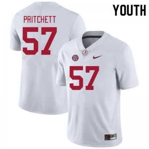 Youth Elijah Pritchett White Alabama Crimson Tide Football #57 Jersey 518642-549