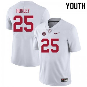 Youth Jahlil Hurley White University of Alabama Football #25 Jersey 197339-823