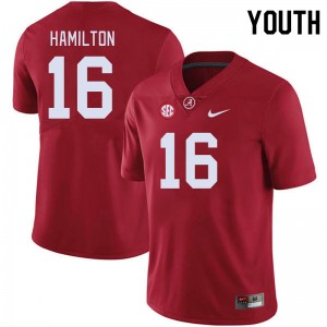 Youth Jaren Hamilton Crimson Bama Football #16 Jersey 461156-844