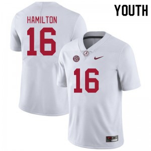 Youth Jaren Hamilton White Alabama Crimson Tide Football #16 Jersey 543512-259