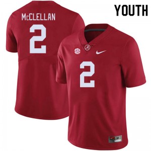 Youth Jase McClellan Crimson Bama Football #2 Jersey 962406-973