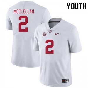 Youth Jase McClellan White Bama Football #2 Jersey 767175-525