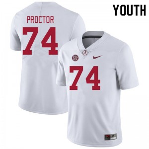 Youth Kadyn Proctor White Bama Football #74 Jersey 383461-934