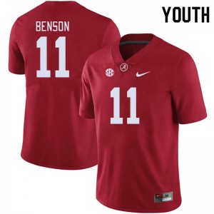 Youth Malik Benson Crimson Bama Football #11 Jersey 952532-241