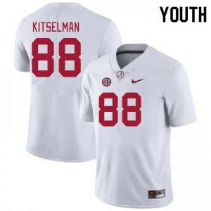 Youth Miles Kitselman White Bama Football #88 Jersey 711435-597