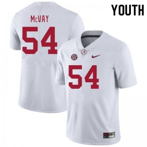 Youth Miles McVay White Alabama Football #54 Jersey 918426-863