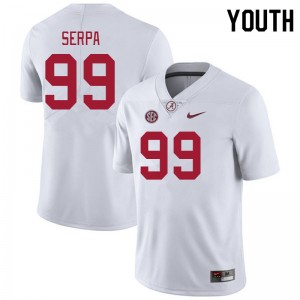 Youth Nick Serpa White Bama Football #99 Jersey 701370-262