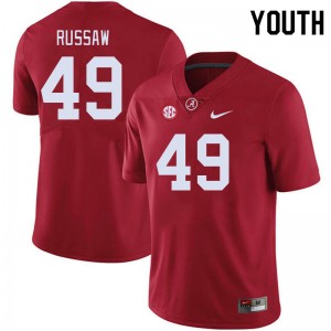 Youth Qua Russaw Crimson University of Alabama Football #49 Jersey 515358-828