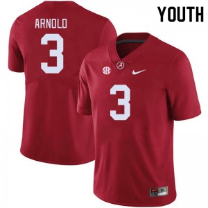 Youth Terrion Arnold Crimson University of Alabama Football #3 Jersey 515935-258