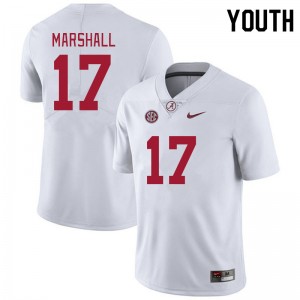 Youth Trezmen Marshall White Alabama Football #17 Jersey 404018-410