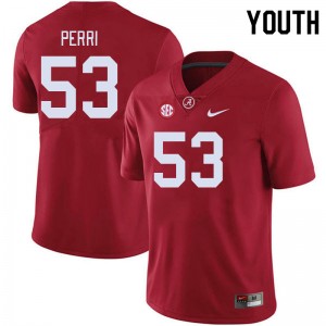 Youth Vito Perri Crimson Bama Football #53 Jersey 342278-565