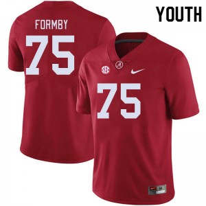 Youth Wilkin Formby Crimson Alabama Crimson Tide Football #75 Jersey 956770-916