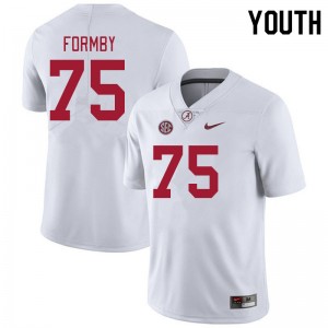 Youth Wilkin Formby White Bama Football #75 Jersey 520747-897