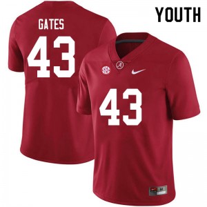 Youth A.J. Gates Crimson Alabama Crimson Tide Football #43 Jersey 171653-504